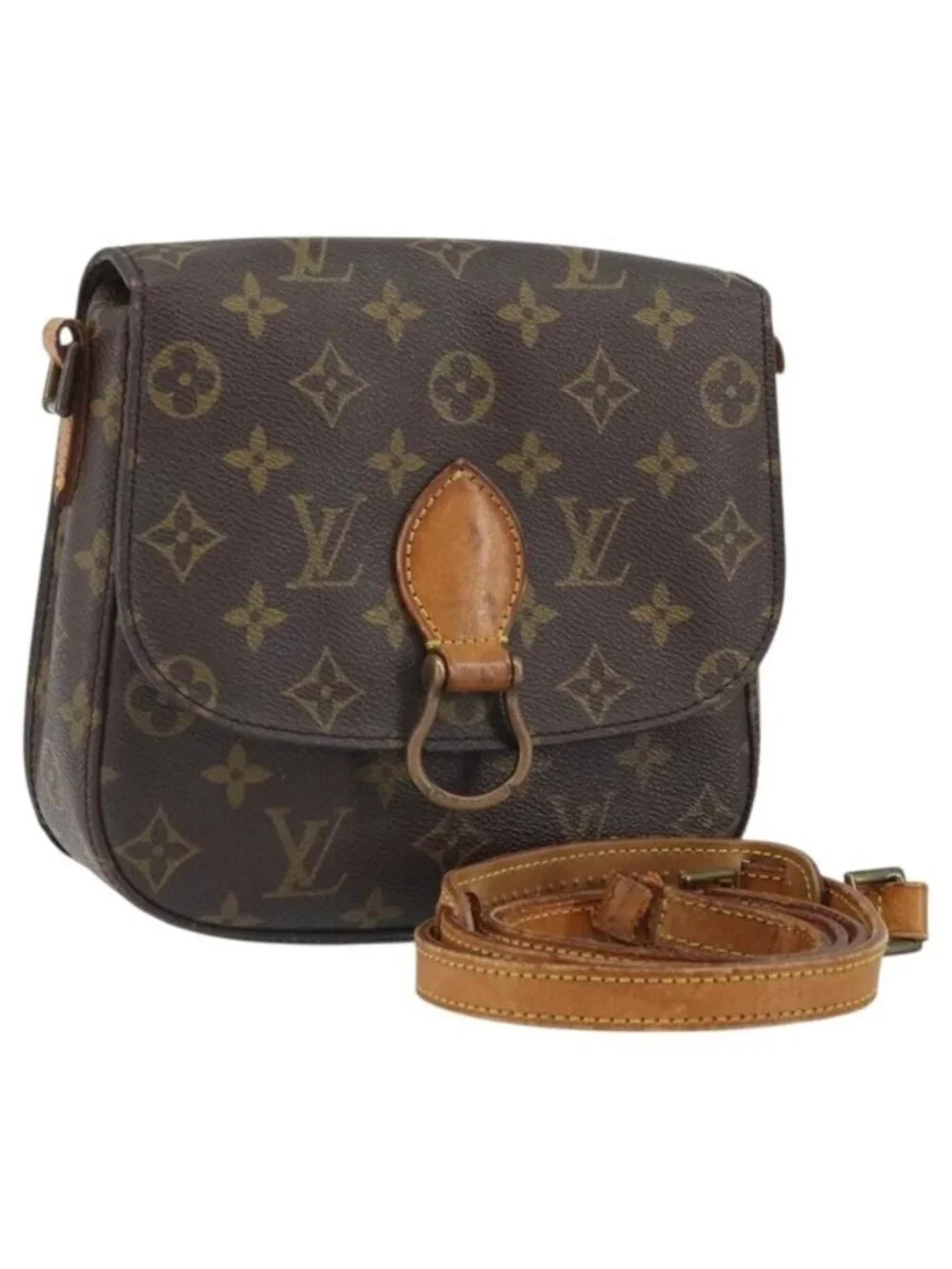 Authentic LOUIS VUITTON Monogram Saint Cloud MM Shoulder Bag M51243 LV - Picture 1 of 16